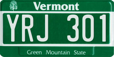 VT license plate YRJ301