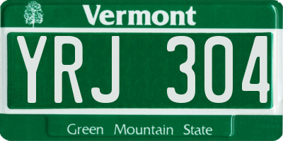 VT license plate YRJ304