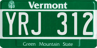 VT license plate YRJ312