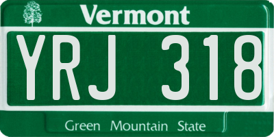 VT license plate YRJ318
