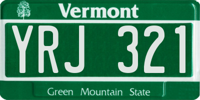 VT license plate YRJ321