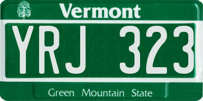 VT license plate YRJ323
