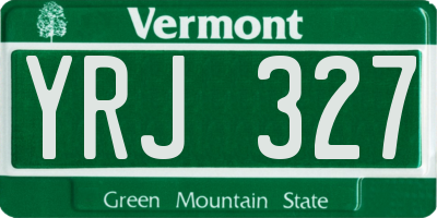 VT license plate YRJ327