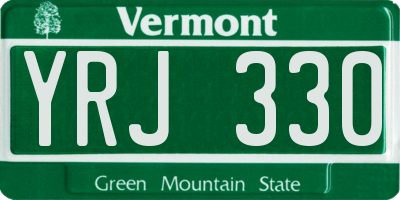 VT license plate YRJ330