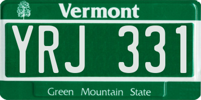 VT license plate YRJ331