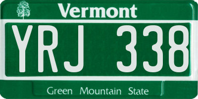 VT license plate YRJ338