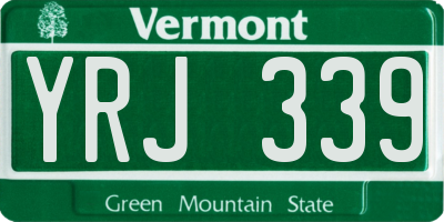 VT license plate YRJ339