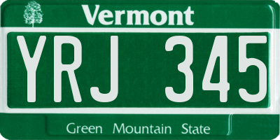 VT license plate YRJ345
