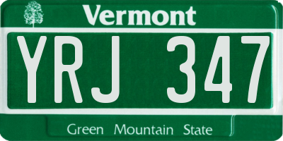VT license plate YRJ347