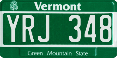 VT license plate YRJ348