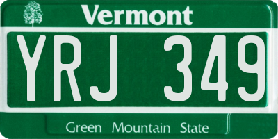 VT license plate YRJ349