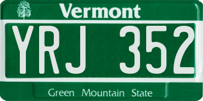 VT license plate YRJ352