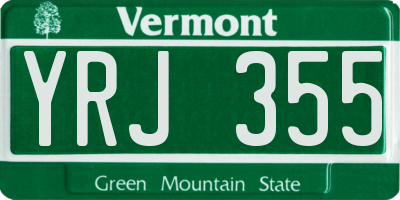 VT license plate YRJ355