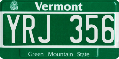 VT license plate YRJ356