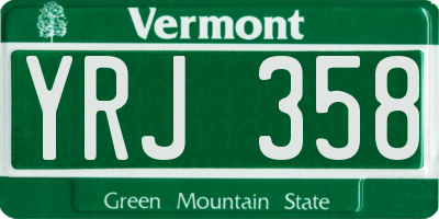 VT license plate YRJ358