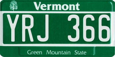VT license plate YRJ366