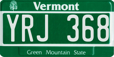 VT license plate YRJ368