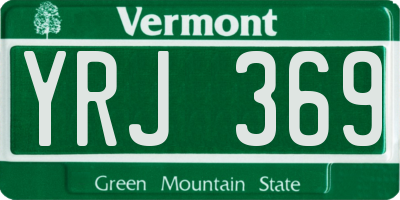 VT license plate YRJ369