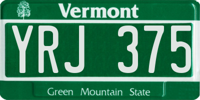 VT license plate YRJ375