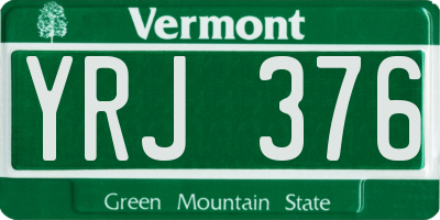 VT license plate YRJ376