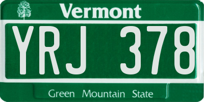 VT license plate YRJ378