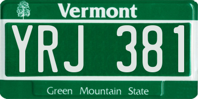 VT license plate YRJ381
