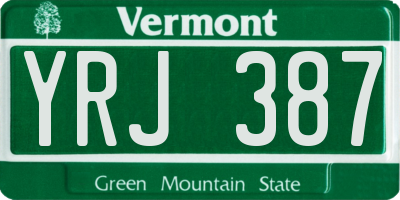 VT license plate YRJ387