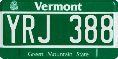 VT license plate YRJ388