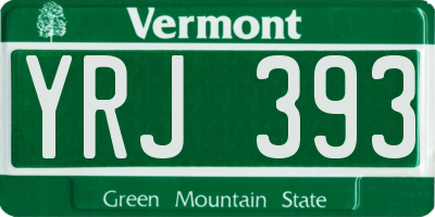 VT license plate YRJ393