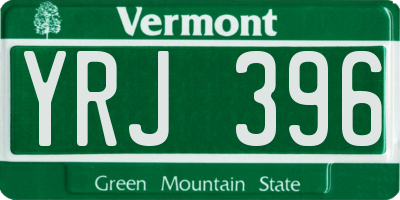 VT license plate YRJ396