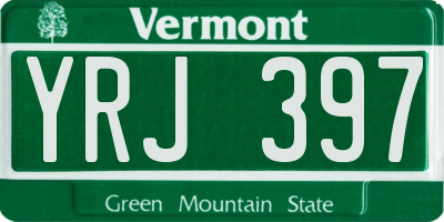 VT license plate YRJ397