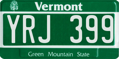 VT license plate YRJ399