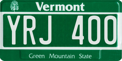 VT license plate YRJ400