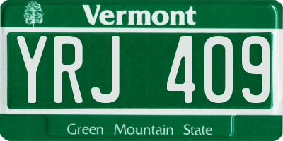 VT license plate YRJ409