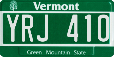 VT license plate YRJ410