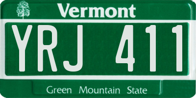 VT license plate YRJ411