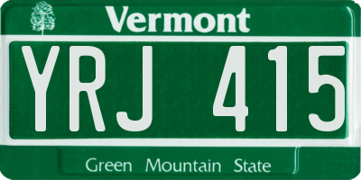 VT license plate YRJ415