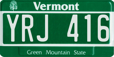 VT license plate YRJ416