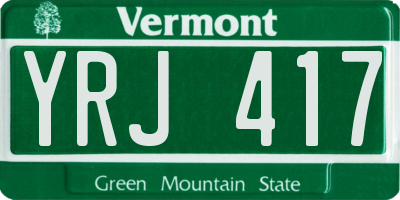 VT license plate YRJ417