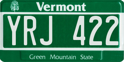 VT license plate YRJ422