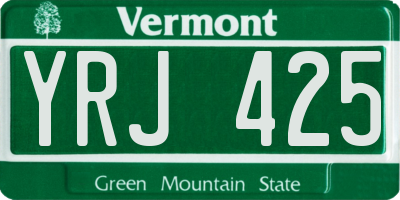 VT license plate YRJ425