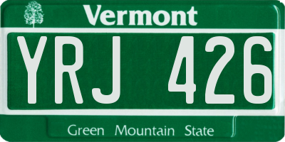 VT license plate YRJ426
