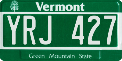 VT license plate YRJ427