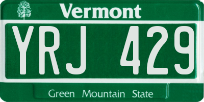 VT license plate YRJ429