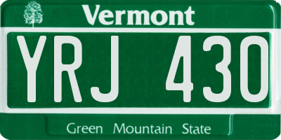 VT license plate YRJ430