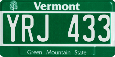 VT license plate YRJ433