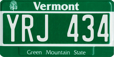 VT license plate YRJ434