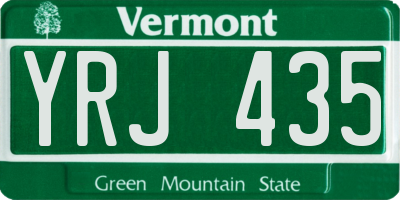 VT license plate YRJ435