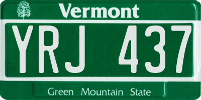 VT license plate YRJ437
