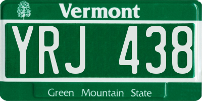 VT license plate YRJ438